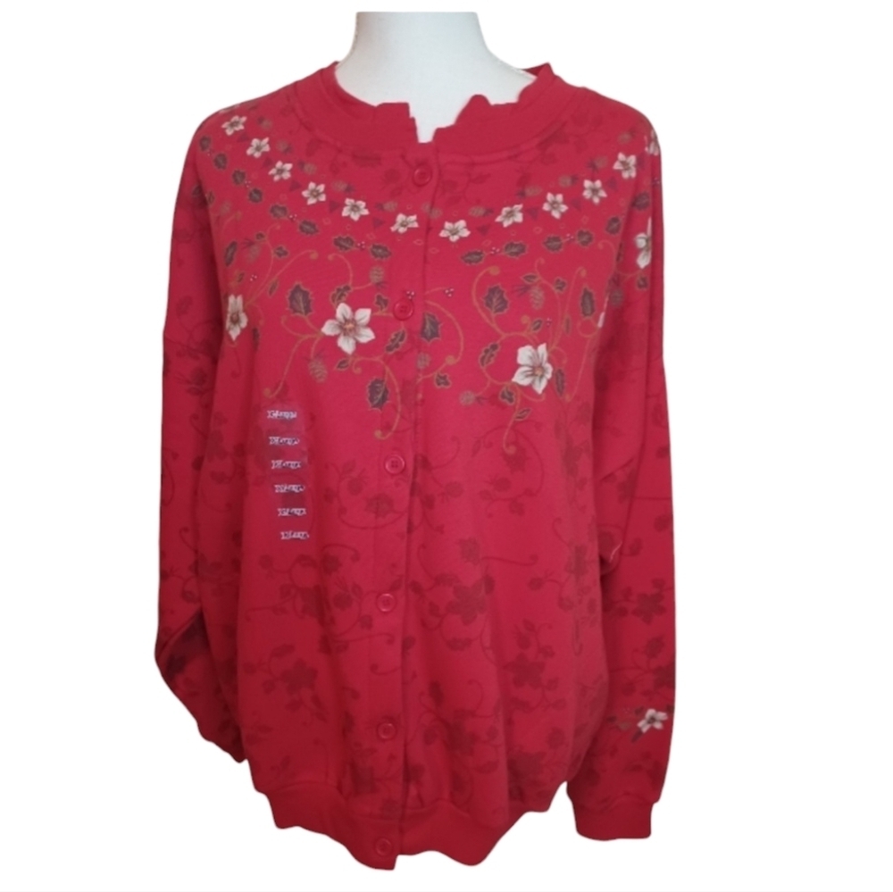 Artisans Christmas sweatshirt jacket womens size XL NWT